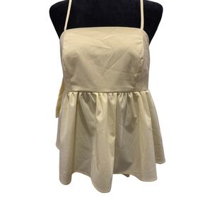 SHEIN Cream Peplum Tie Front Camisole